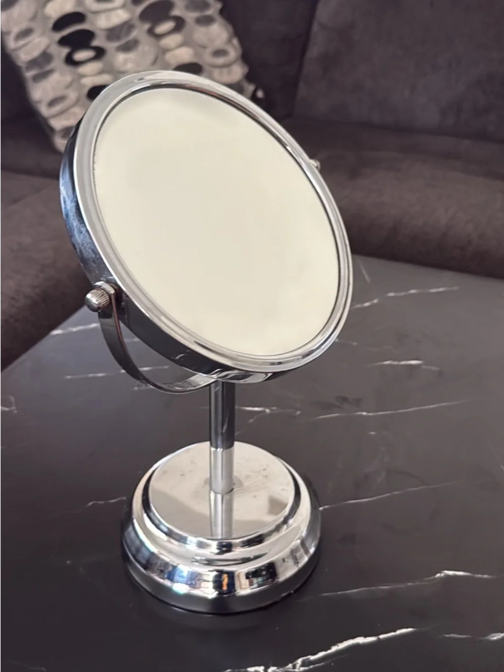 Silver Double-Sided Vanity Mirror - Sleek Chrome Finish